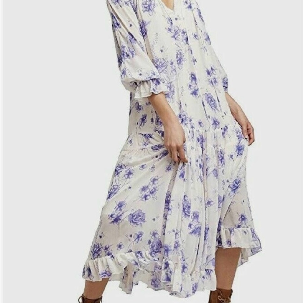 NWT Free People Feeling Groovy Vintage Ivory Dress L